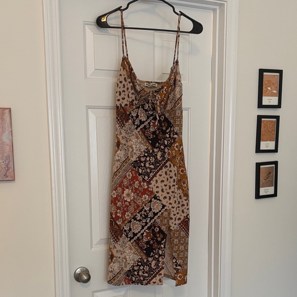 Inspired Hearts Boho Patchwork Midi Dress